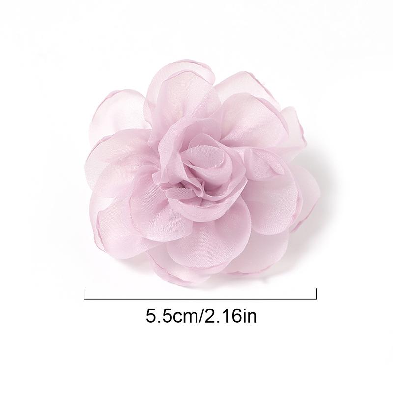 5/10Pcs 5.5cm Vintage Fabric Camellia Rose Chiffon Artificial Flowers for Women Wedding Party  Dress Decoration Craft Jewelry