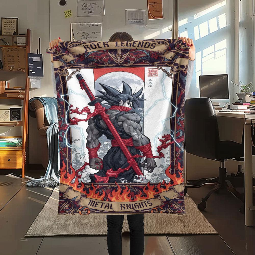 

1Pc Goku Print Flannel Blanket, High quality Comfortable for All Seasons, Home Decor, Warmth and Comfort, Perfect for Christmas Gifts 80cm x 120cm