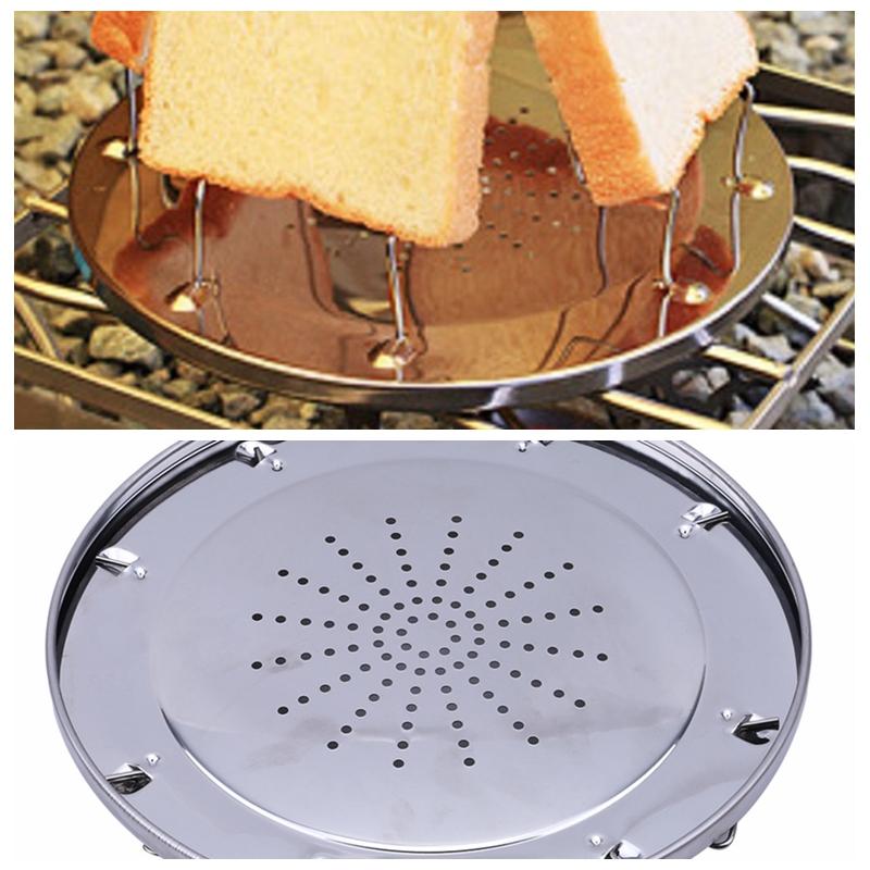 Toaster Rack Simple Portable Multifunctional Stainless Steel Outdoor Camping Travel Supplies Folding Multi-Purpose Stove Grill