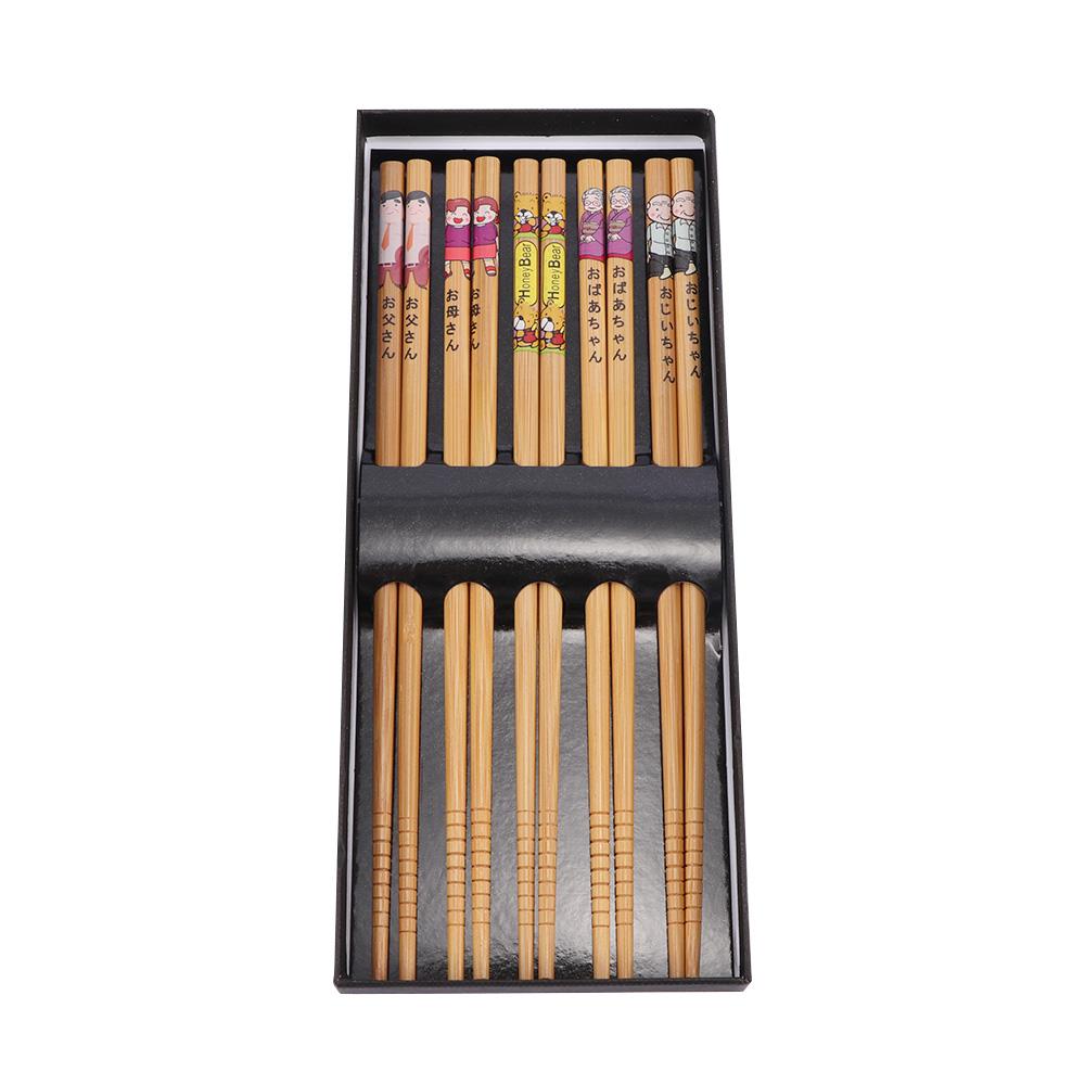 Restaurant Reusable Dietary tool Japanese Style Family Household Dinnerware Bamboo Chopsticks Sushi Utensils Tableware