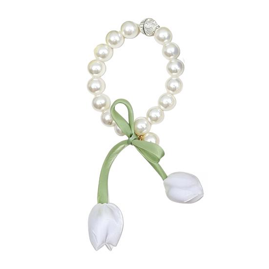 Magnetic Curtain Tiebacks, with Pearl And Tulip Buds Decor, Easy Fixing No Drilling Curtain Ties for Home Bedroom Living Room