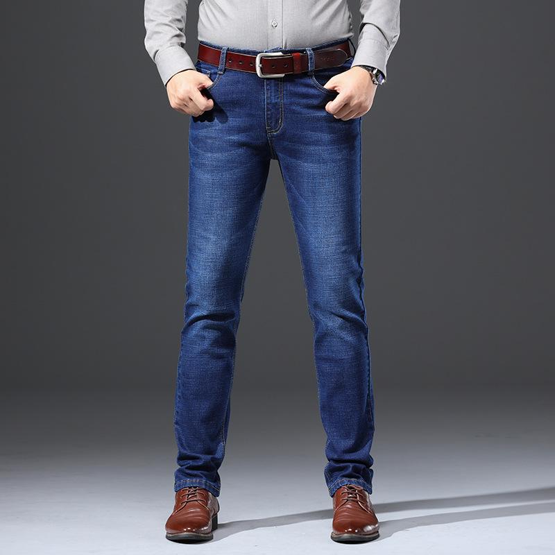2024 Весна и осень Новые высококачественные мужские модные эластичные деловые утягивающие джинсы 28 синий