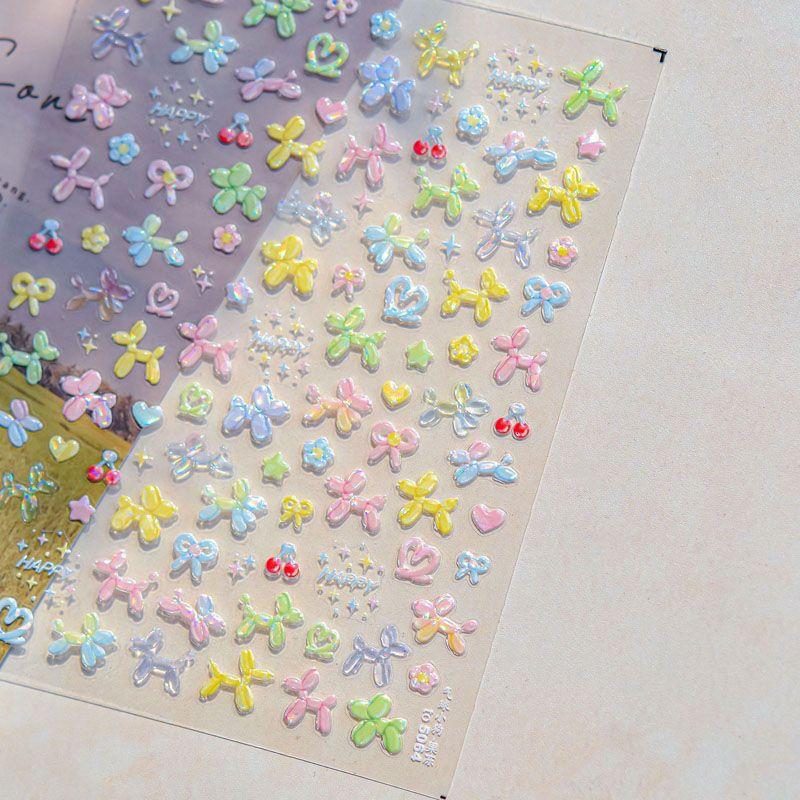 

Shell Light Cute Balloon Puppy Nail Sticker Relief 3D New Arrival 5D Three-Dimensional Children s Nail Stickers Decorations Balloon Puppy 5064