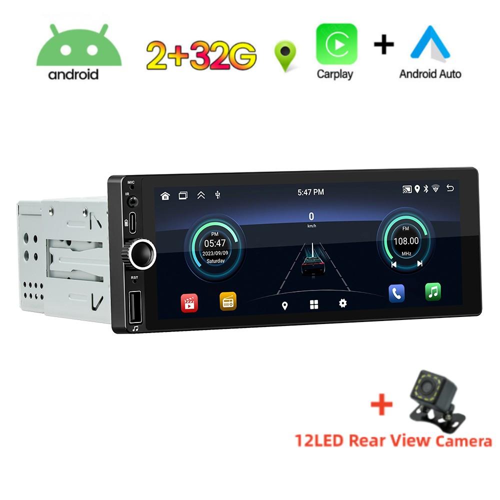 Radio samochodowe Android 1 Din Bezprzewodowy CarPlay Android-Auto Wifi Bluetooth Zestaw głośnomówiący GPS FM RDS USB Ekran IPS 6,86 cala Jednostka główna BD6021A