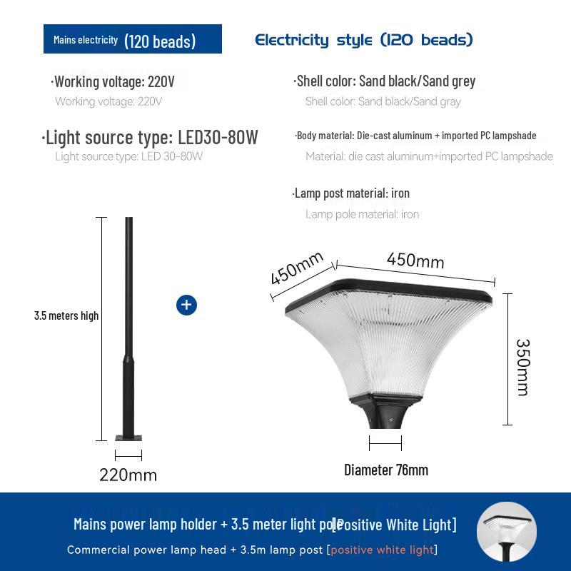 High Brightness Solar Courtyard Lights: Outdoor Garden & Villa Aluminum Landscape Lighting