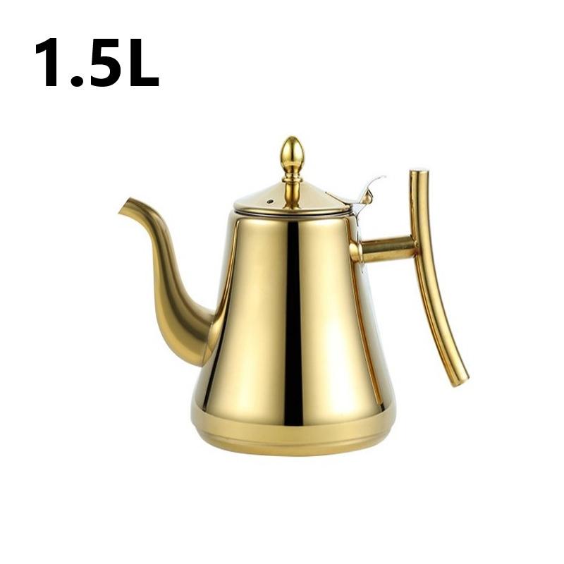 Küche Dicke Edelstahl Teekanne Goldene Silber Teekanne Mit Infuser Kaffeekanne Induktion Herd Tee Wasserkocher Wasser Teekannen