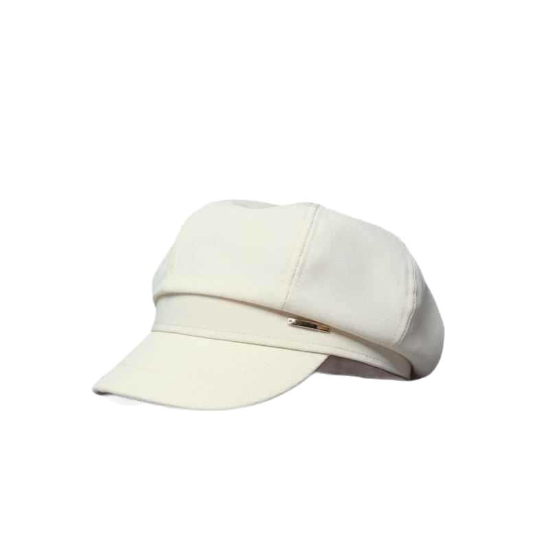Spring and summer new solid color simple texture hat women's big head circumference temperament octagonal hat elegant versatile newsboy hat