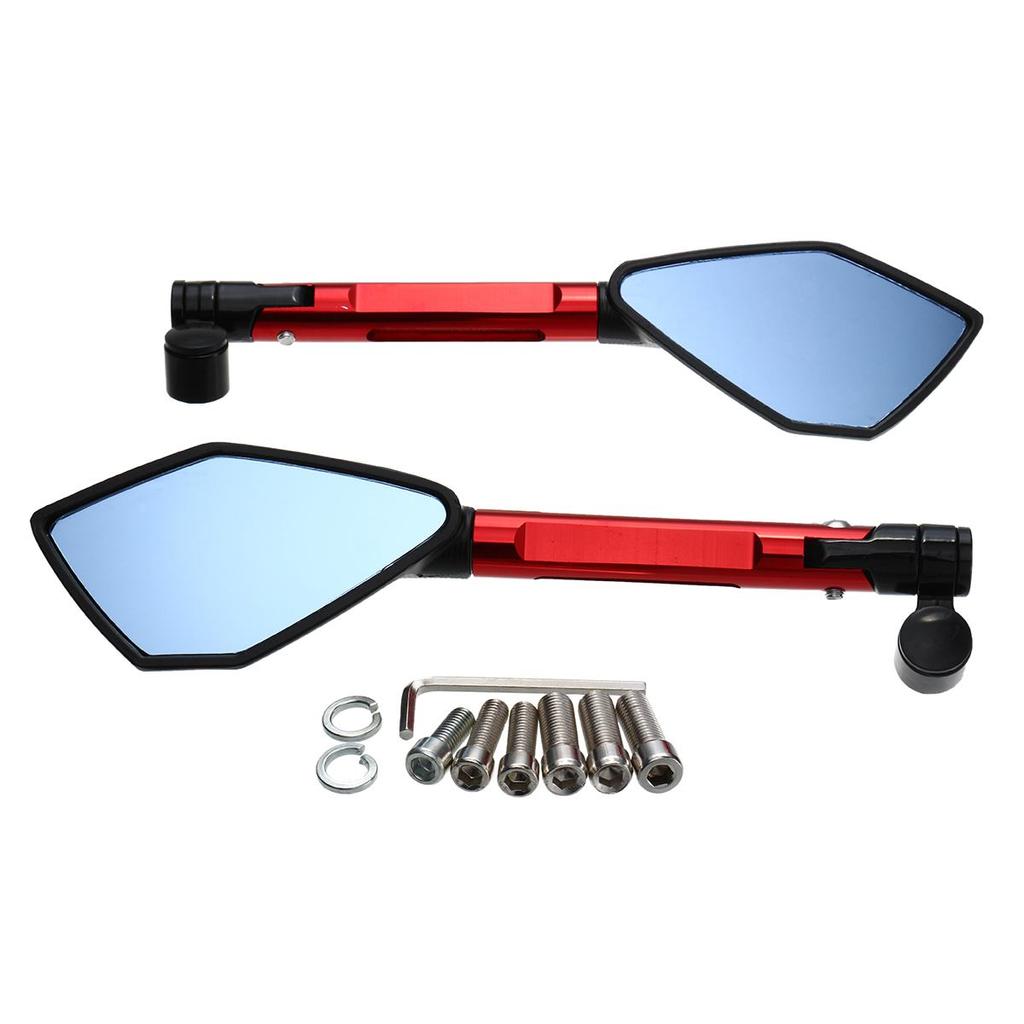 Universal CNC Aluminum Motorcycle Handlebar Rear View Mirrors Blue Anti-glare Mirror For Honda For Yamaha For Suzuki Scooter