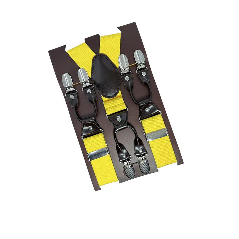 6 Clips Men'S Suspender Belt, Strap Thickened Elastic Belt, High-Quality Hardware Accessories