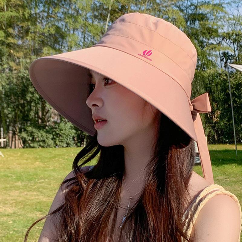 Wide Brim Fisherman's Hat 2025 Spring New Versatile Face Small Beach Seaside Outing Sunshade Sunscreen Hat
