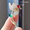 Fashion Enamel Rhinestone Flower Brooches For Women Luxury Design Temperament Charm Metal Brooch Pins Jewelry Gifts