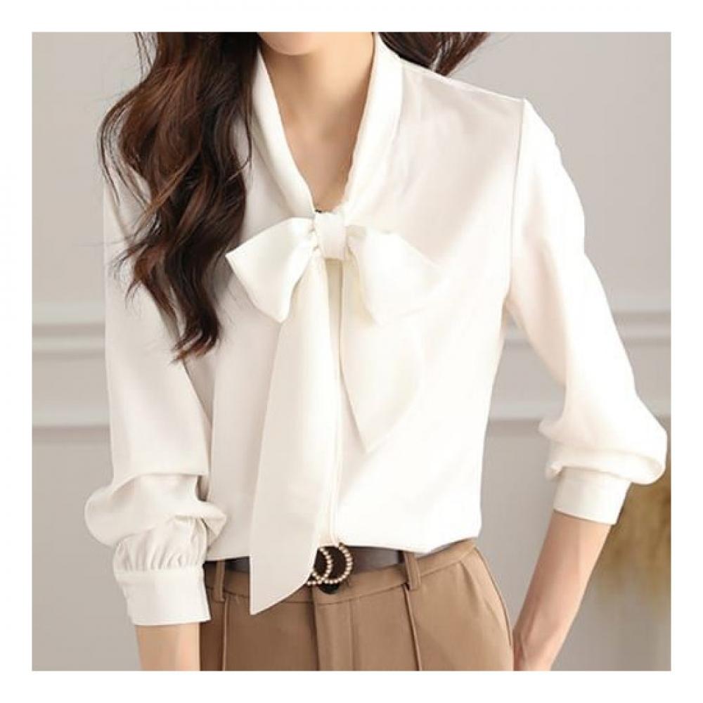 Navava Romantic Ribbon Neck Blouse Nb1247