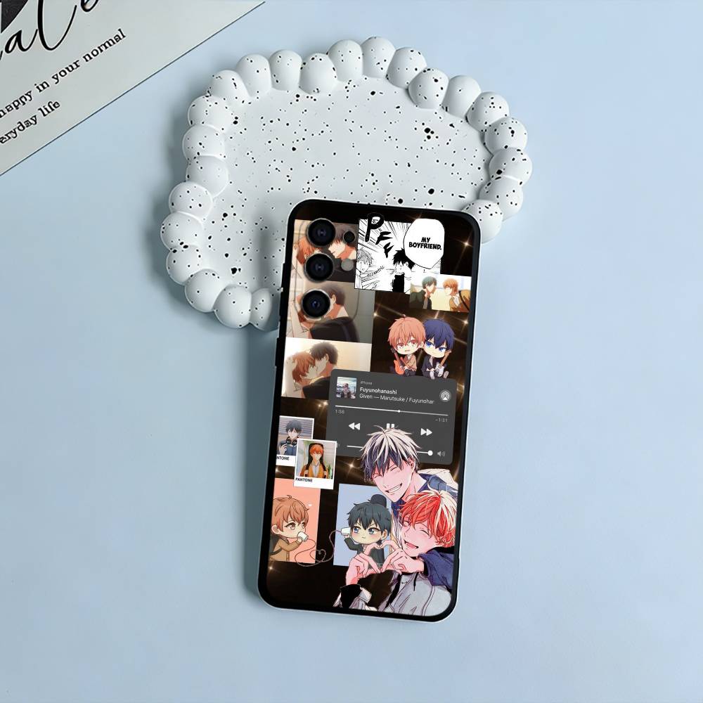 BL- Anime Ritsuka- Mafuyu Sato -Given  Soft Silicone Case for Samsung S25, S24, S21, S22, S23, S30, Ultra, S20, Plus, Lite-Black