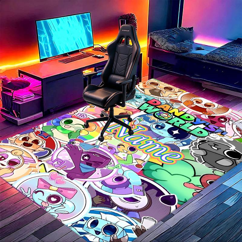 Custom Name Personalized Dandy's World Print Carpet, Versatile Home Decor Rug, for Playroom, Apartment, Balcony, Entryway, Hallway Gift
