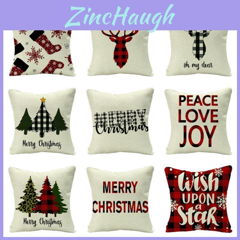 Cozy Multicolor Christmas Cushion Cover Made Of Soft Eco-friendly Linen Material