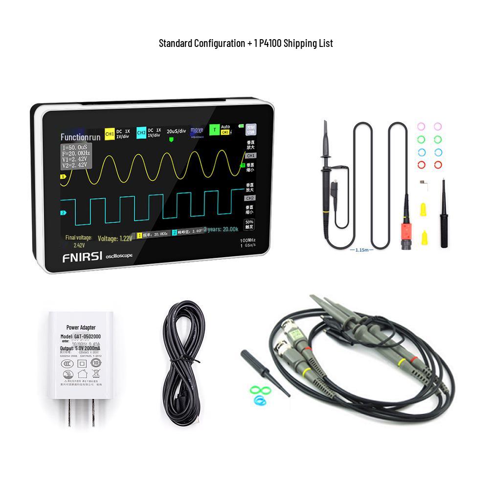 FNIRSI-1013D Dual-Channel Digital Touch Oscilloscope - 100M Bandwidth, 1GS/s Rate