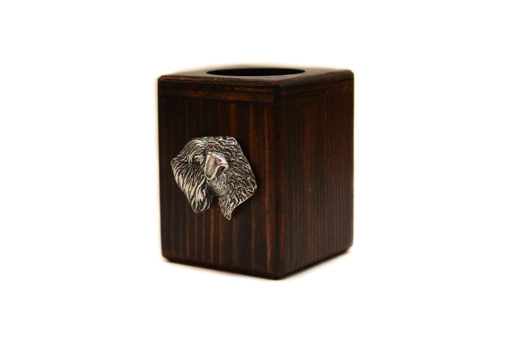 Irish Soft Coated Wheaten Terrier - wooden candle holder with a dog, a unique souvenir after losing a dog, a handicraft from the Art-Dog brand
