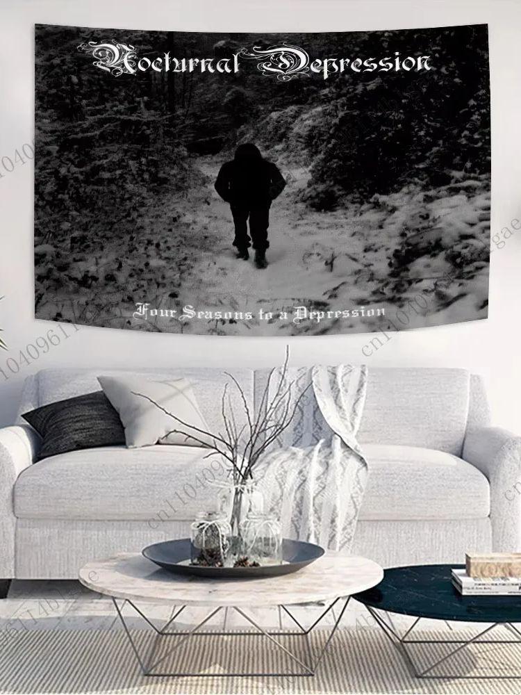 

Nocturnal Depression Wall Tapestry Gothic Inspired Home Decoration Dark Themed Bedroom Decoration Room Decoration Accessories 29x37in