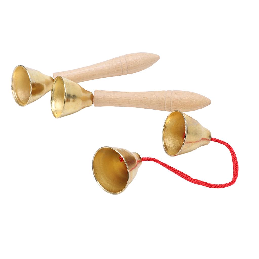 Bell Clangorous Clear Sound Aluminum Hanging Bell Ergonomic Wooden Handle Vintage Style Dinner Hand Bell