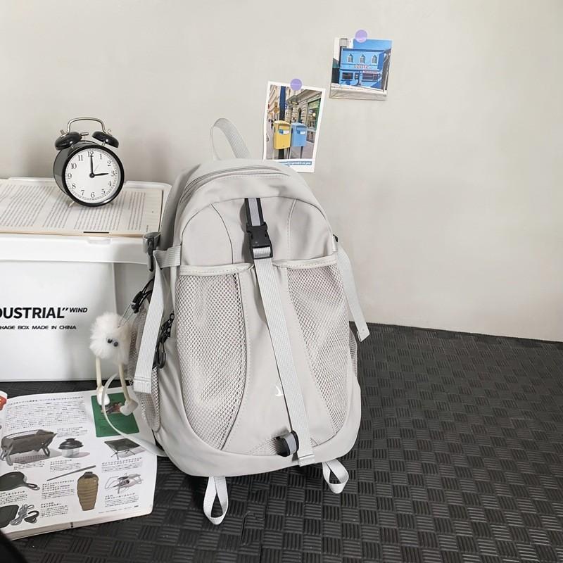 Стильный Унисекс Светоотражающий Рюкзак Большой Вместимости и Водонепроницаемая Нейлоновая Ткань серый