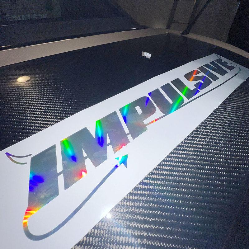 Impulsive Text JDM Decal Holographic Die Cut Vinyl PVC Windshield Sticker Waterproof Auto Rear Window Stickers Decor Accessories