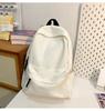 School bag new fashion solid color large capacity school bag Korean version ins versatile simple backpack casual spring outing light backpack