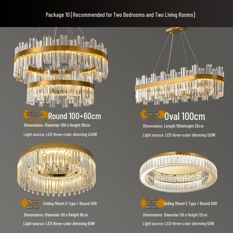 Nordic Luxury Italian Minimalist Crystal Chandelier for Living and Dining Room