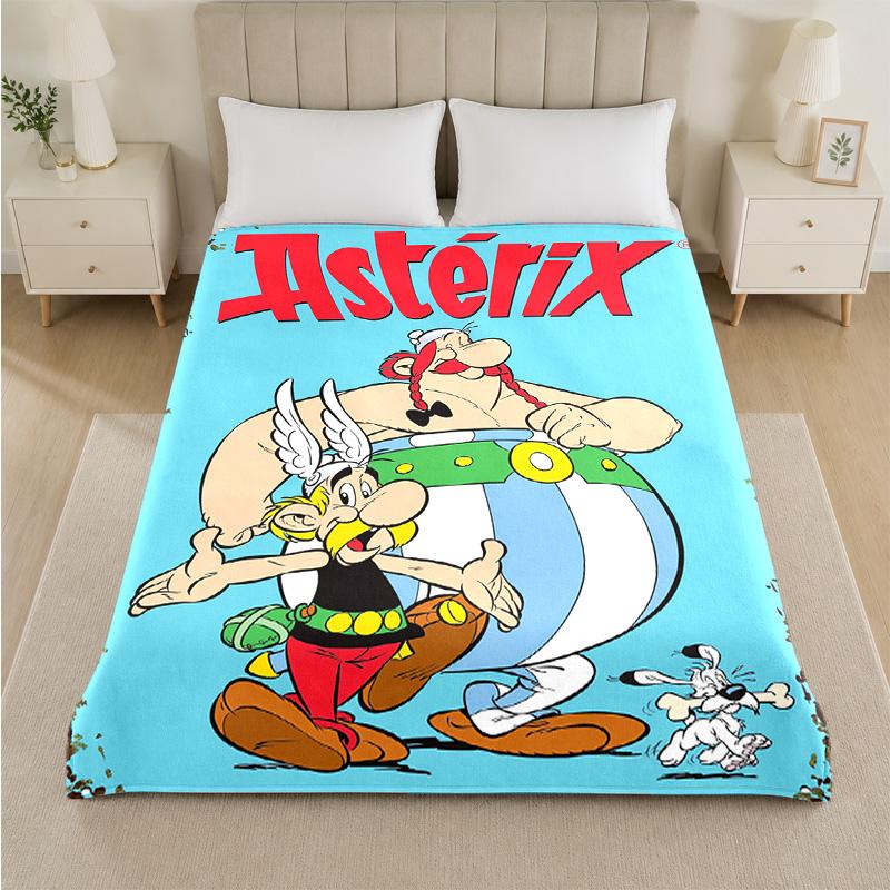 Coperta in Flanella con Stampa di Asterix & Obelix Morbida Calda Coperta Plaid in Peluche per Letto Divano Divano Uso Domestico Indoor