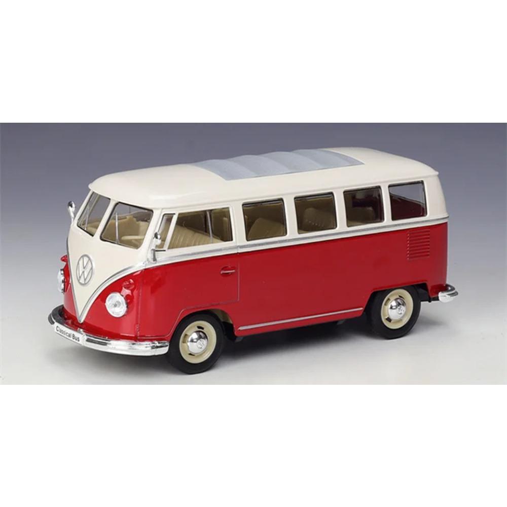Welly 1/24 Volkswagen T1 BUS 1963 Alloy City BUS Model Diecast Metal Toy Travel Bus Vehicles Car Model High Simulation Kids Gift