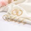 Jinxiuge 12 Pairs Gold Hoop Earrings Set Stainless Steel Twisted Round Small Chunky Hoop Earrings for Women