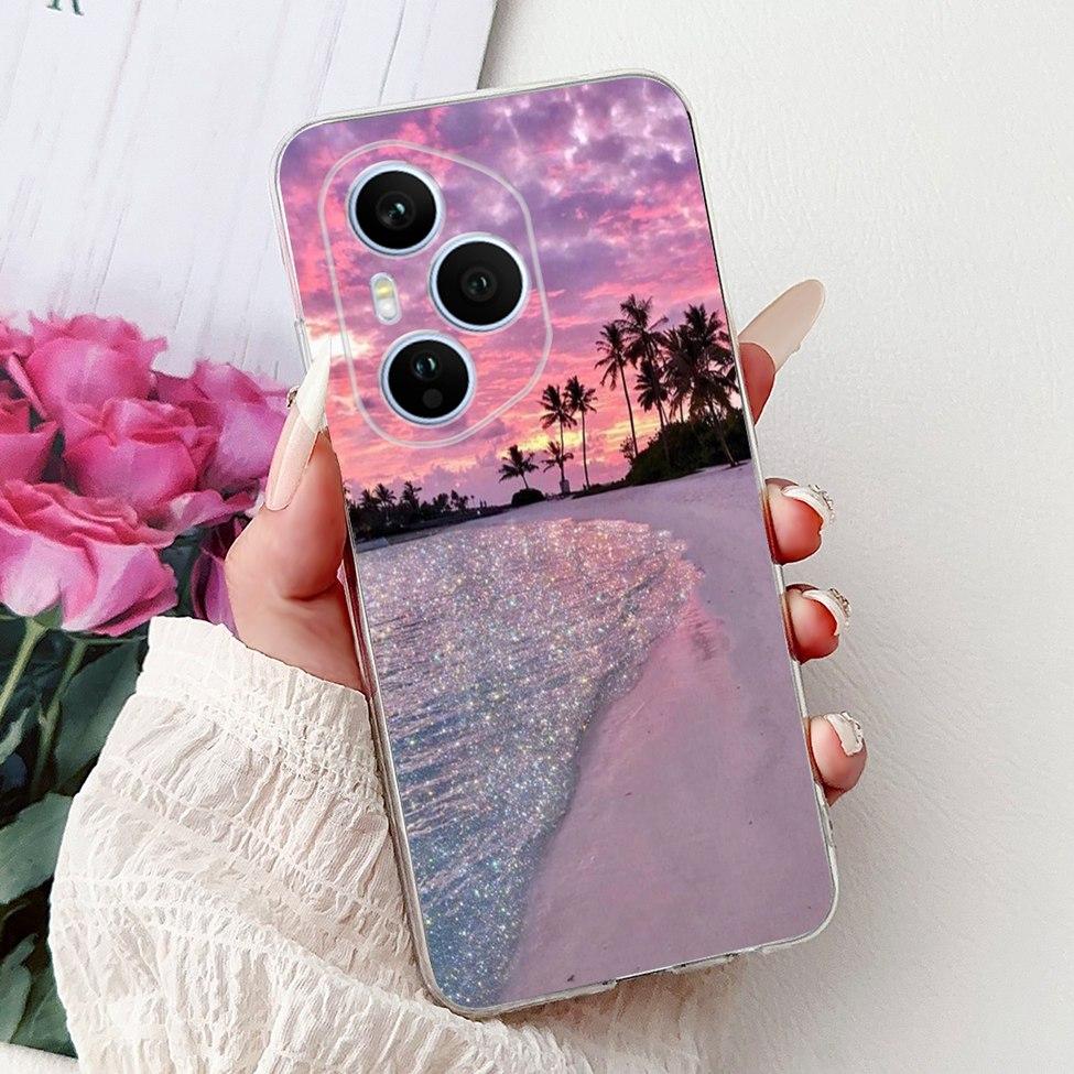 Clear For Honor 400 Pro Case DNP-NX9 Cute Cartoon Cat Fashion Flower Funny Painted Soft Bumper For Honor 400Pro Back Cover Funda