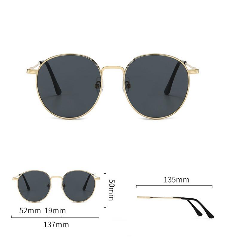 Non-polarized Retro Round Metal Frame Sunglasses Eyewear for Men and Women Metal Frame Sun Glasses