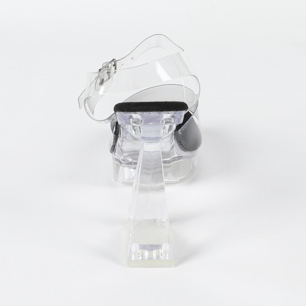 New 12CM Fashion Wedding Sexy Car Model Transparent Thick Heel Crystal Square Head Non-slip Sandals LFD-1989-7