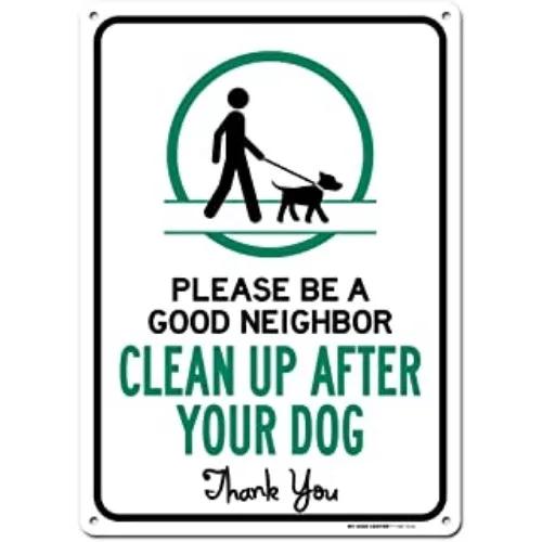 Cartello "Si prega di essere rispettosi" Cartello "Vietato sporcare o urinare per cani" per GiardinoSolo latta senza accessori