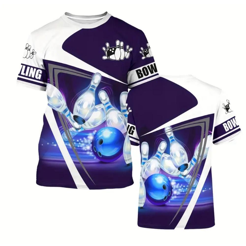 T shirt 3D Print Men's Bowling Lovers Sport Tees Casual Plus Size Unisex Top Summer Street Youth Man Clothing