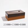 Modern Minimalist Wooden Tissue Box With Leather Accent Magnetic Lid Home Hotel Bathroom Decor
