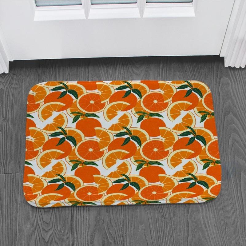 Tappetino di Benvenuto Estivo Limone Blu Fiore Tappeto Decorativo per Soggiorno Bagno Antiscivolo Tappetino per Pavimento Camera da Letto Decorazione per la Casa