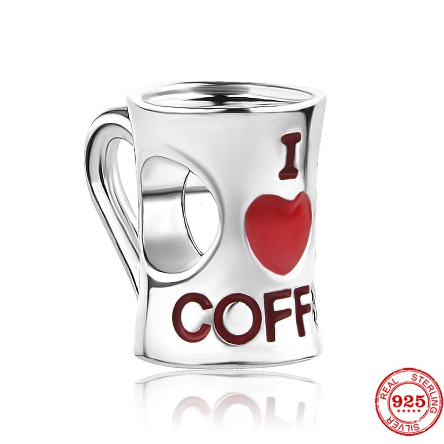 925 Sterlingsilber DIY Schmuck Lippenstift High Heels Liebesherz Hantel Apfel Charm Perle Armband