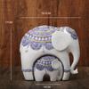 Scultura Elefante Blu e Bianco con la Proboscide Alzata - Amuleto di Prosperità e Buona Fortuna, Arredo Casa Ideale e Regalo Universale