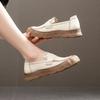 New Women's Loafers with A Shallow Opening, Round Toe, Comfortable and Versatile Soft Leather Flat Shoes
