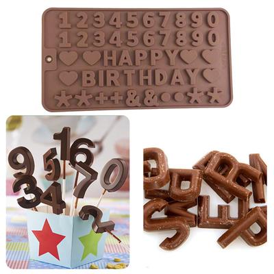 Buchstaben- und Zahlen-Schokoladen-Silikonform Alphabet Kekse Süßigkeiten Kuchenform Backen Gebäck Tablett Werkzeug Kuchen Dekorieren Küchenzubehör