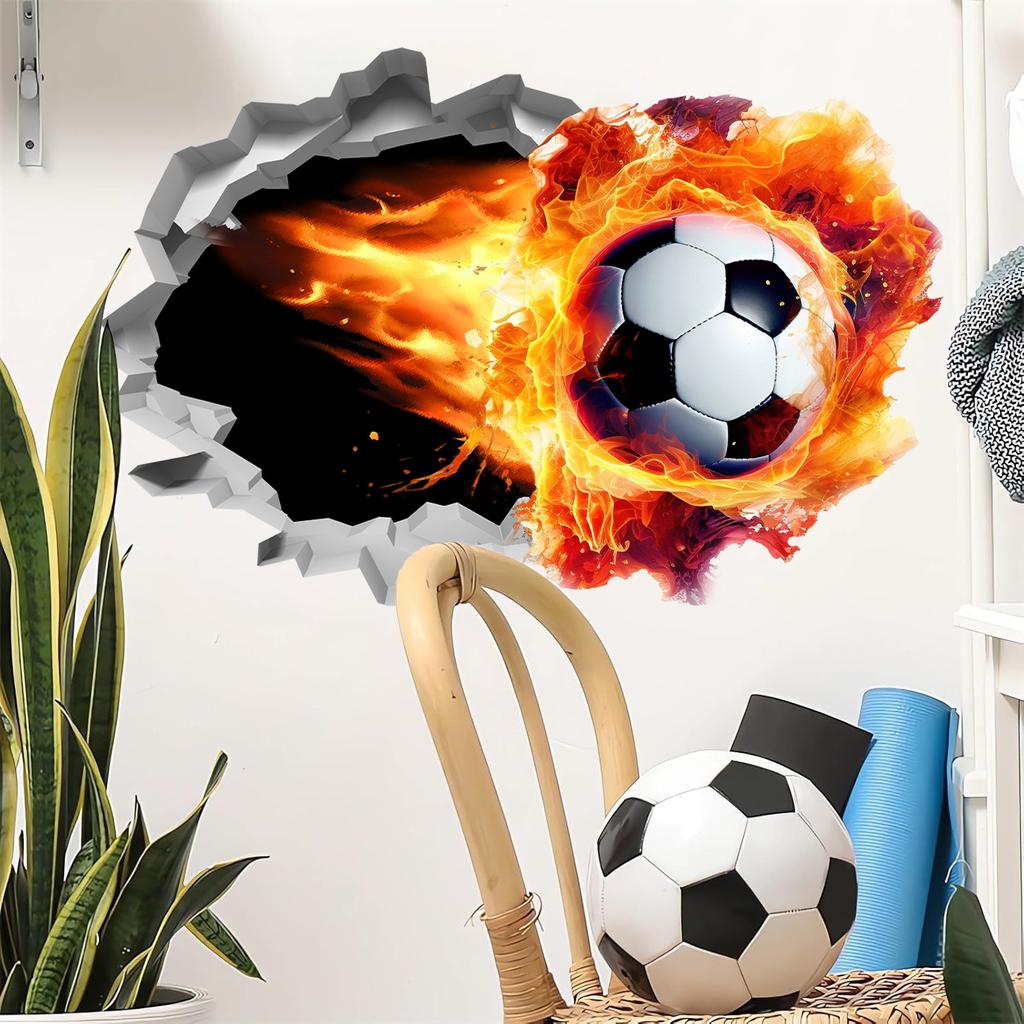 Creative Football Sports Theme Wall Sticker for Kids Bedroom Living Room Gym Wall Decor