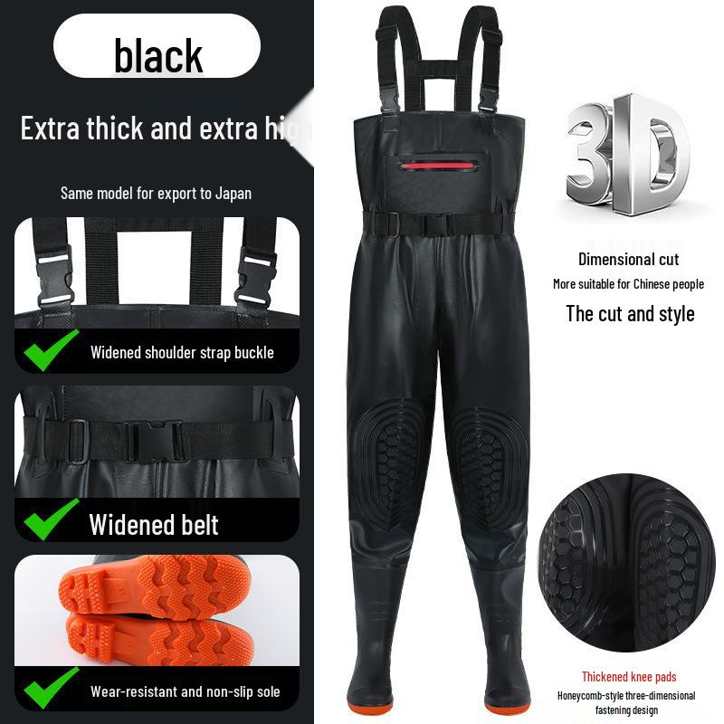 2025 Durable Non-slip Waterproof Fishing Waders - Thickened Full Body Rain Bib Pants for Men & Women.
