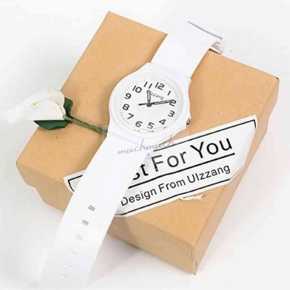 Many04 Wristwatch for Exams Student Watch Silent Wristwatch CSAT Watch-White