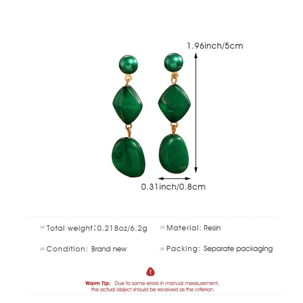 Colorful Irregular Resin Drop Earrings Three Tier Geometric Dangle Earrings for Women