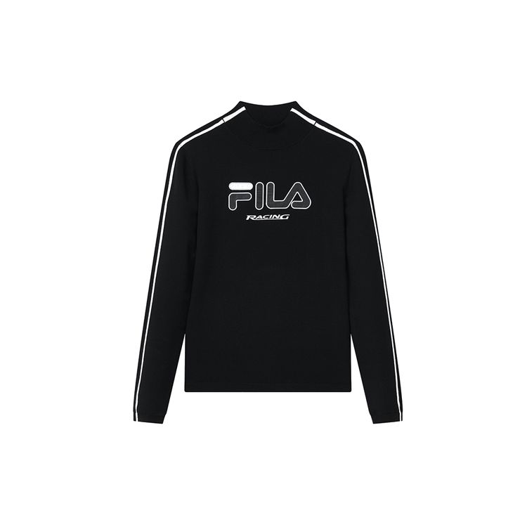 

FILA Letter Pattern Pullover Warm Sweater Women sweater Black F11W219403FBK S