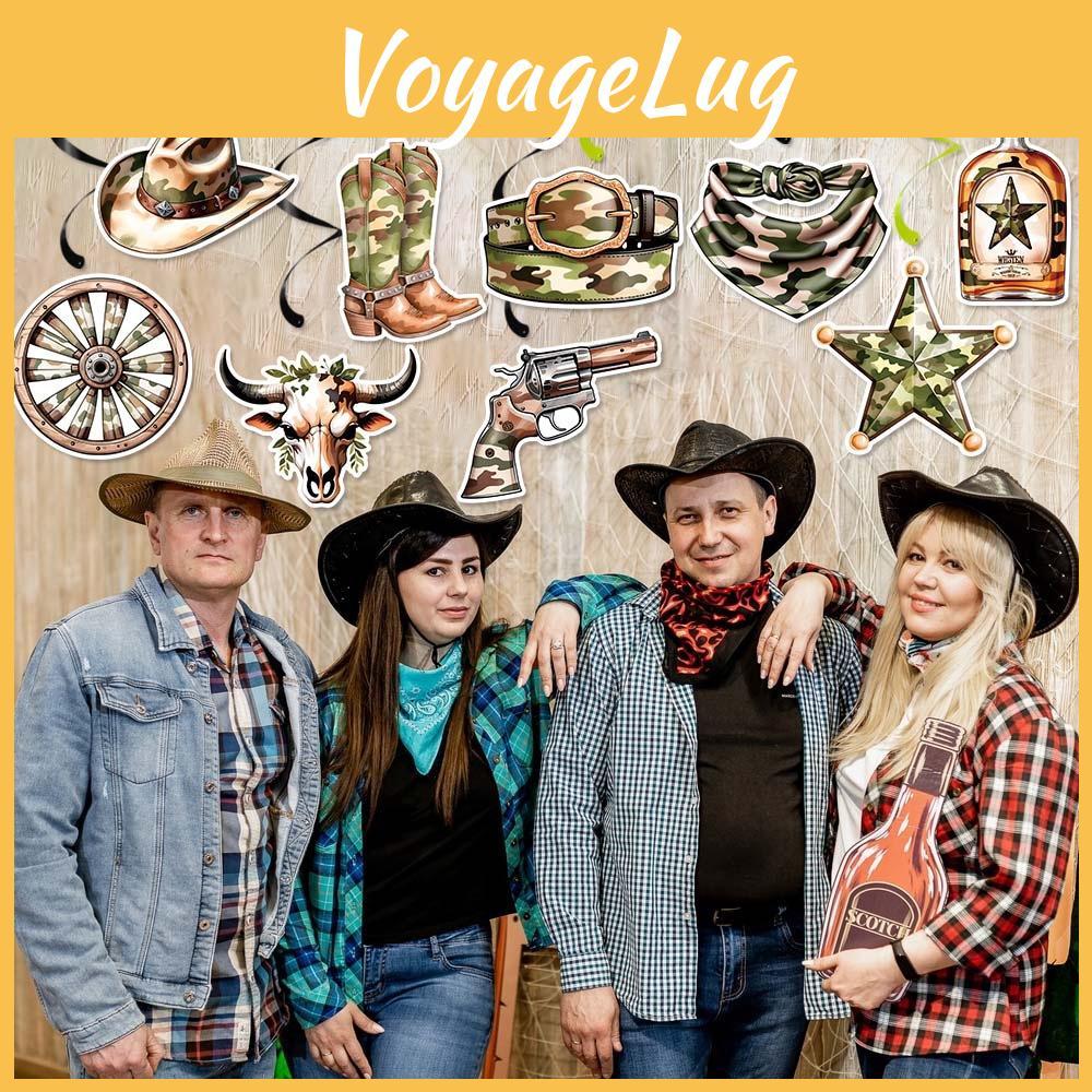 Party Western Cowboy Decorations Paper Spiral Hangings For Celebrations Birthday
