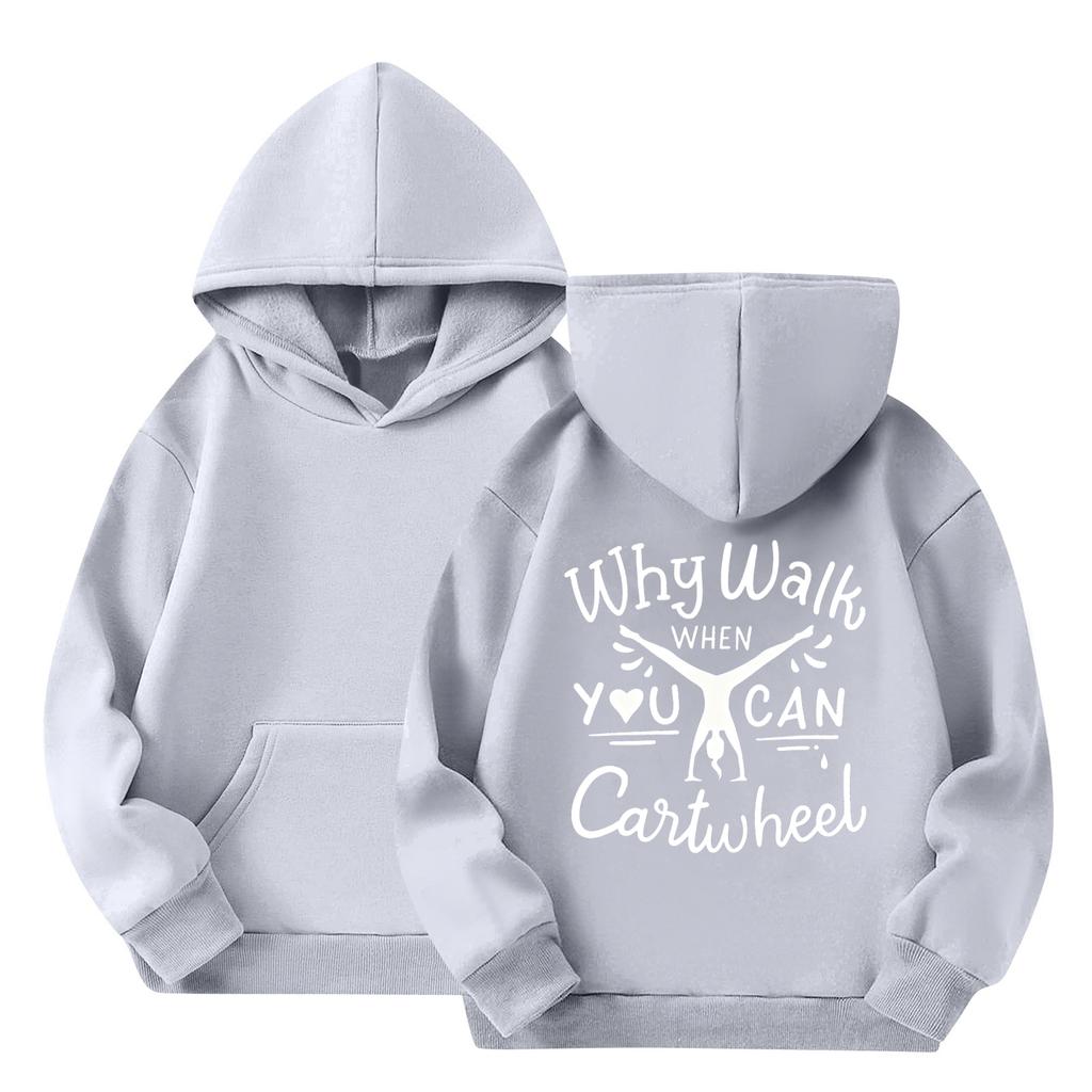 Children's Casual Round Neck Printed Pullover Long-sleeved Hooded Sweatshirt Top