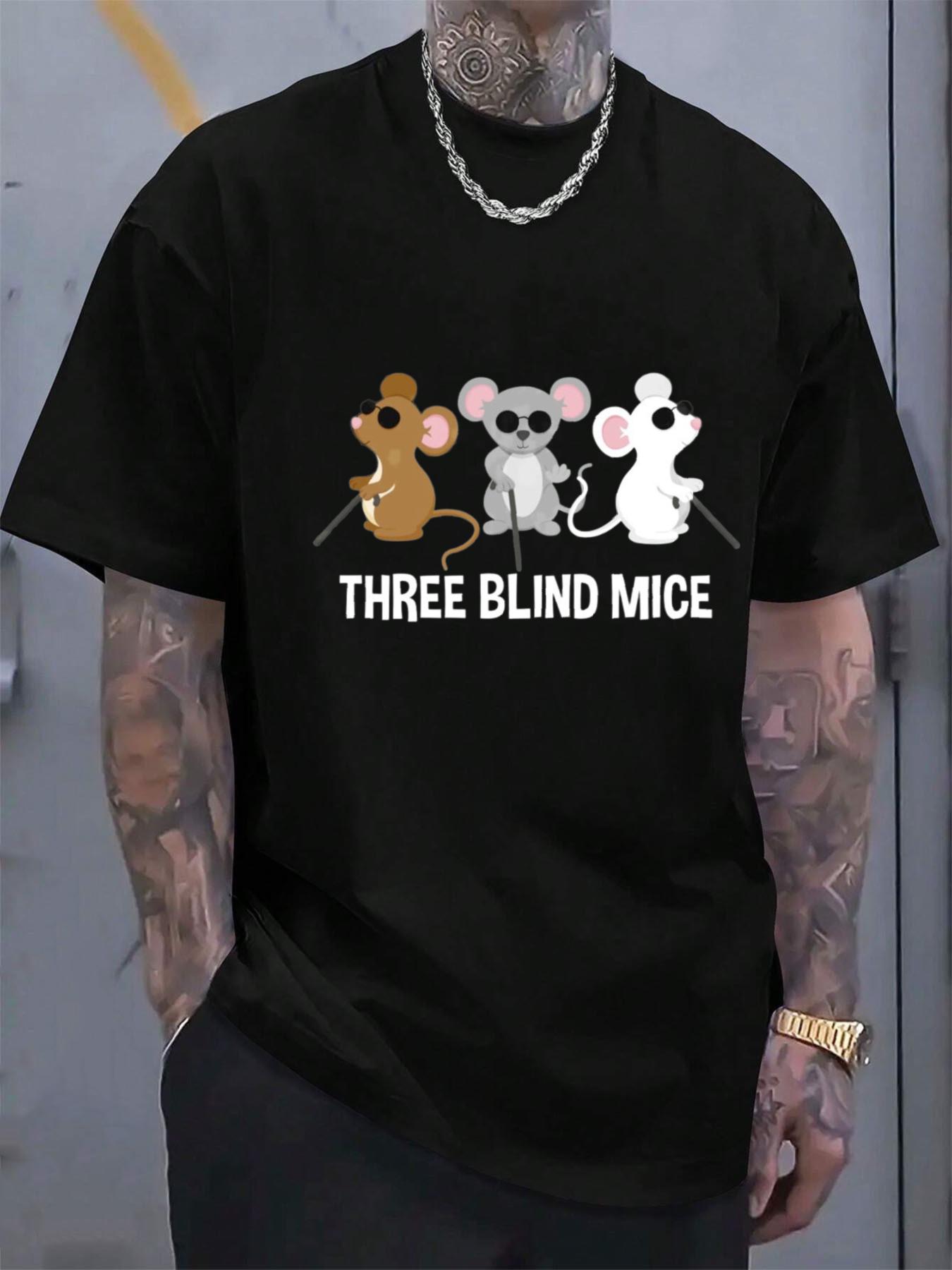 Men S Hoodie Featuring a Playful Design of The Three Blind Mice Nursery Rhyme M