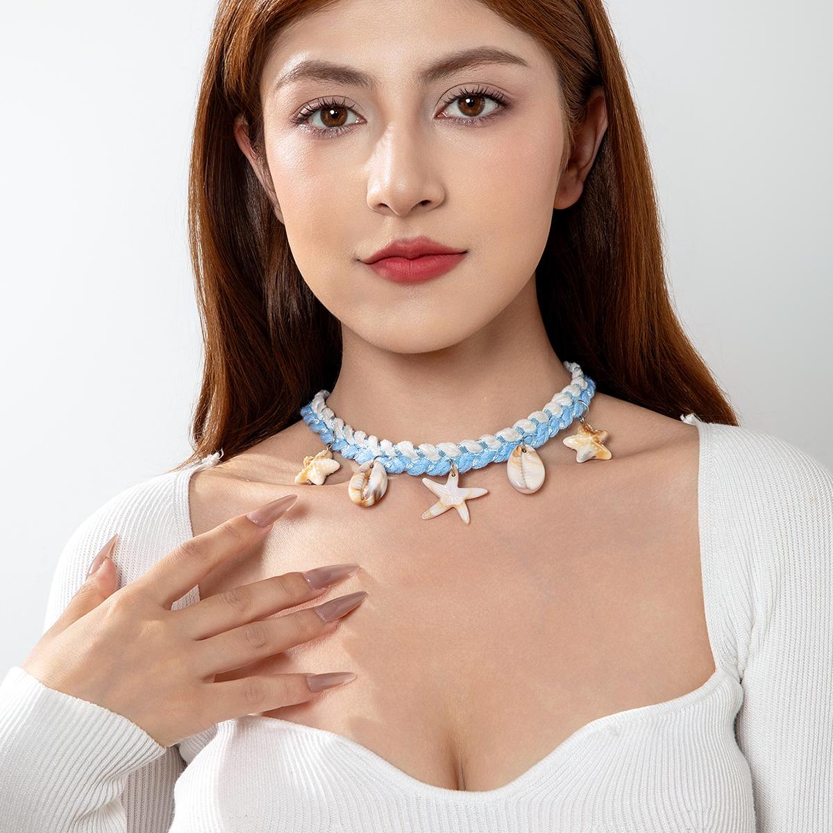 

Европейское и американское трансграничное осеннее новое акриловое ожерелье с подвеской в виде раковины гребешка для женских украшений, модное креативное ожерелье